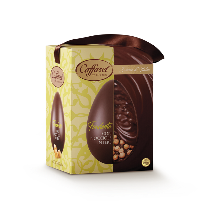 Uovo Delizie d'Italia Fondente e Nocciole Intere Caffarel 530g DIMENSIONI: L 18,3cm x H 25,4cm