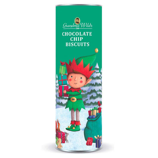 TUBO MAXI  CONFEZIONE BISCOTTI AL CIOCCOLATO 200 GR. ELFO NATALIZIO D. 9 H 32