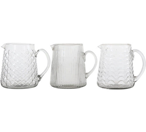 BROCCA IN VETRO O VASO FIORI 3 DECORI DIVERSI 14,5x14,5x18cm PROVENZALE CUCINA SOGGIORNO