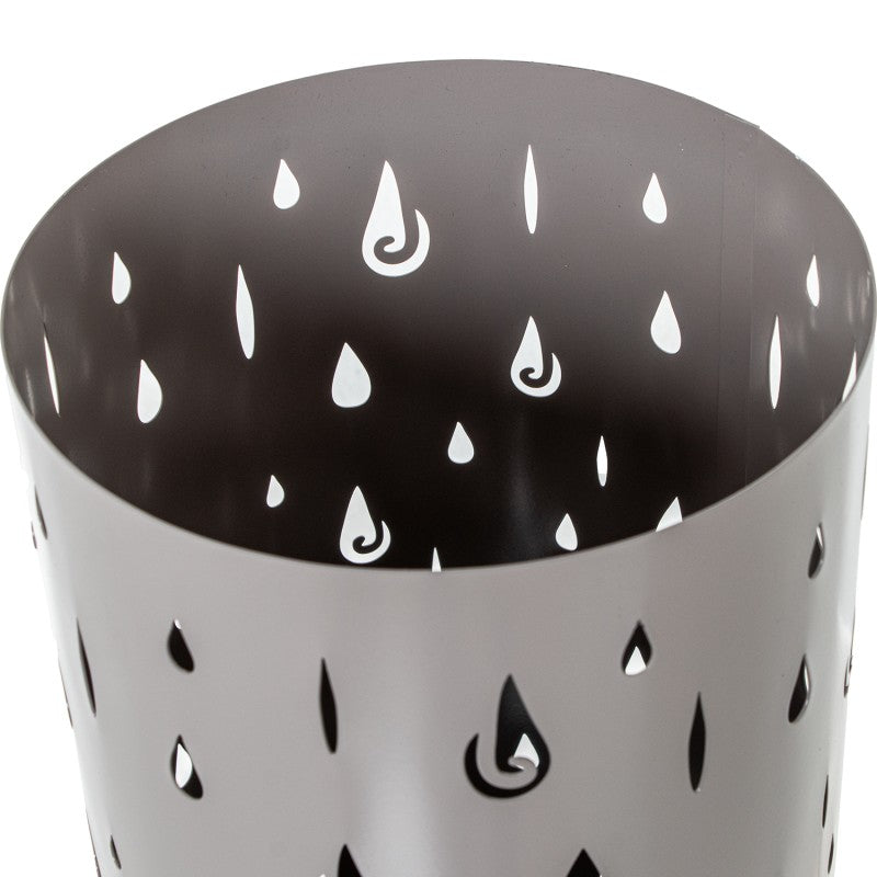 PORTAOMBRELLI IN METALLO TORTORA MOTIVO GOCCIA ROTONDO Ø19x49cm