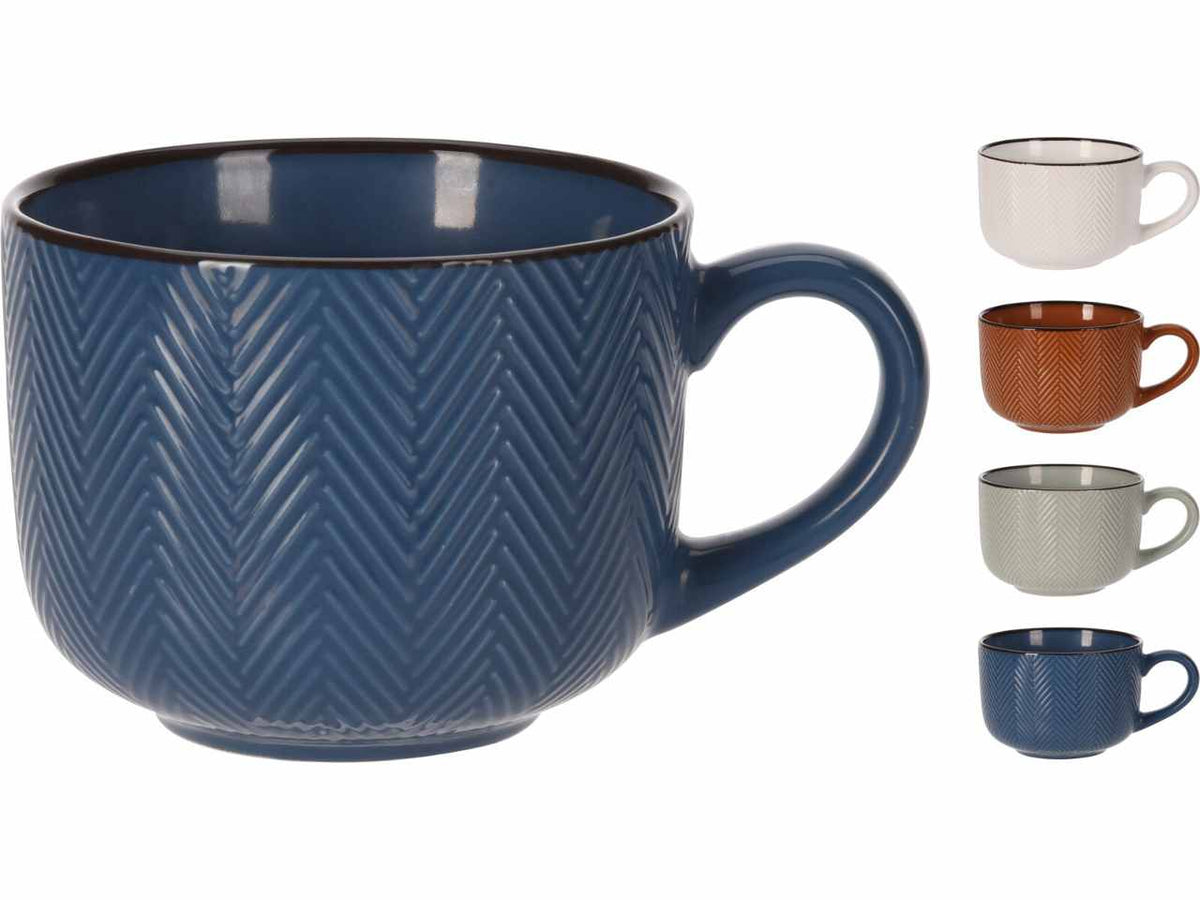 TAZZA COLAZIONE COLORI ASSORTITI CERAMICA COLORATA 460 ML