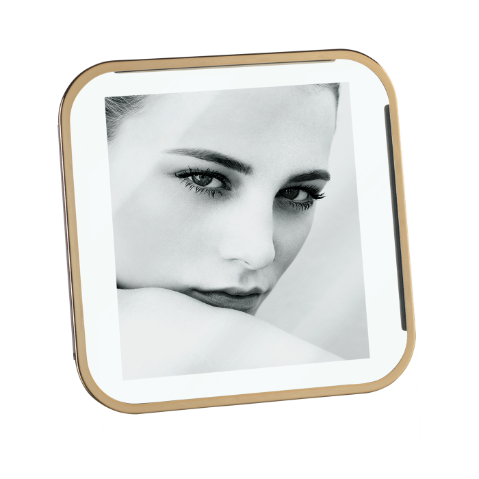 CORNICE PORTARITRATTI IN METALLO LUCIDO ORO CM 10X10 CON DOPPI VETRI