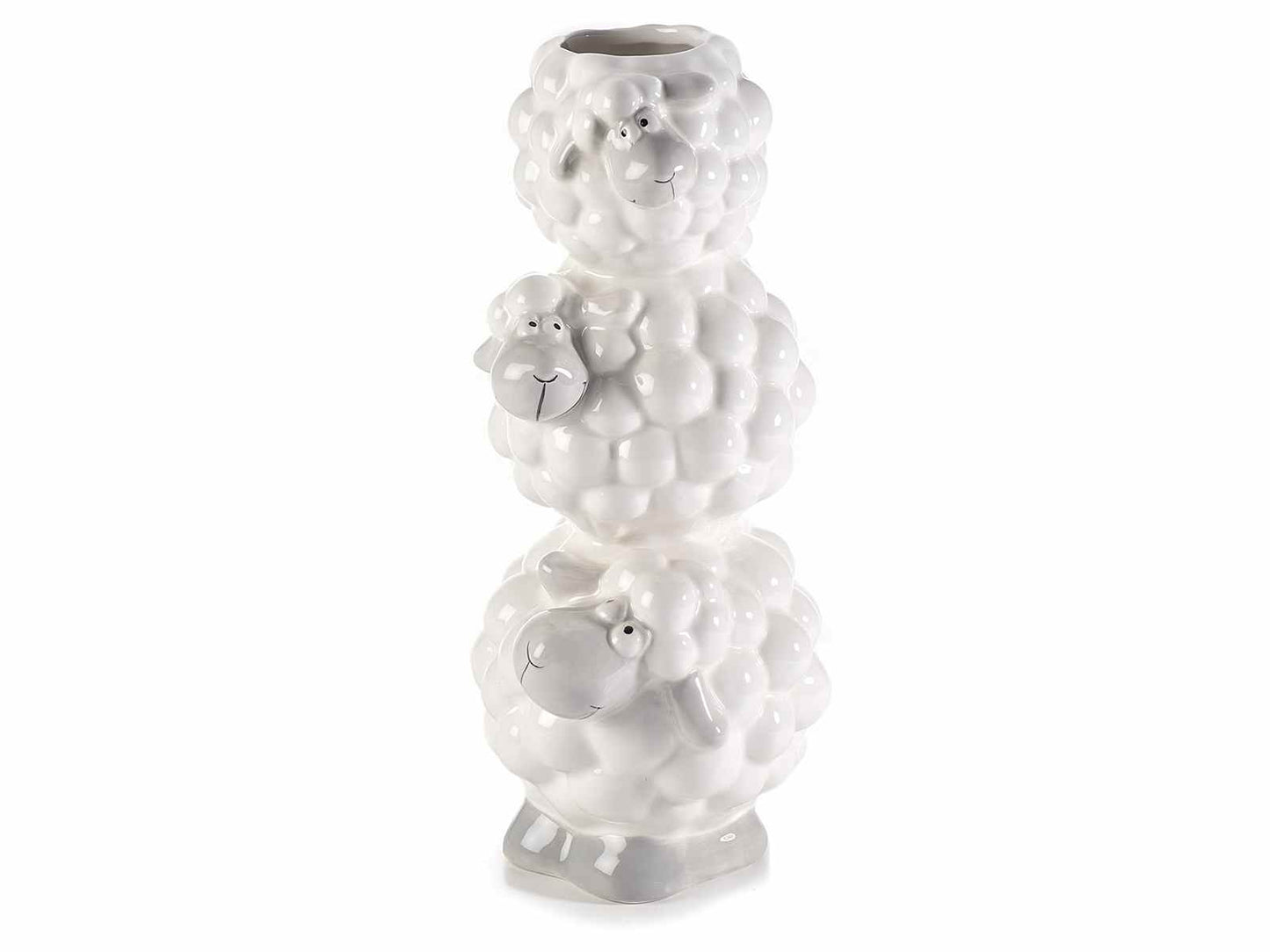 VASO IN CERAMICA TRE PECORELLE BIANCHE Misure: cm 12 x 16 x 27,5 H
