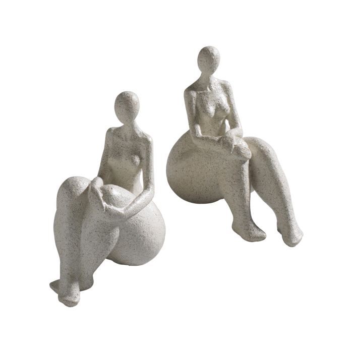 FIGURA DONNA IN RESINA DIMENSIONI: 14,5x8,5x14,5 / 12,5x8,5x15 h. cm.