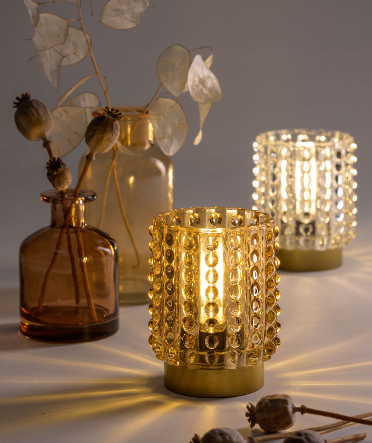 AD EMOZIONI LAMPADA LED VETRO COLORATO BASE METALLO