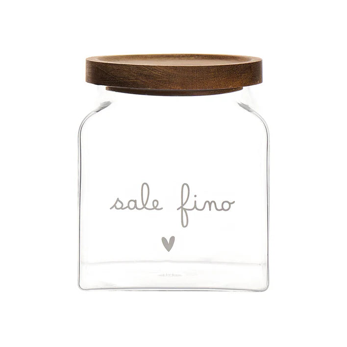BARATTOLO SALE FINO IN VETRO BOROSILICATO DECORO "SALE FINO" 12X12X14