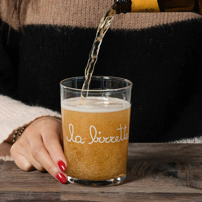 SET 6 BICCHIERI IN VETRO TEMPERATO " LA BIRRETTA" 50 CL Altezza 12cm x diametro 8,8cm
