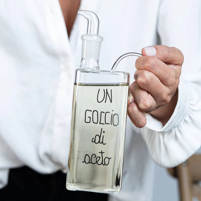 BOTTIGLIA CON BECCUCCIO IN VETRO "UN GOCCIO DI ACETO" 400ML 5,8X5,8X20,5