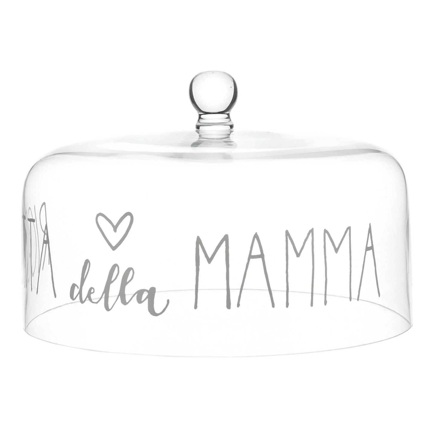 Campana in vetro con scritta Ricetta della Mamma diam. 28,5cm