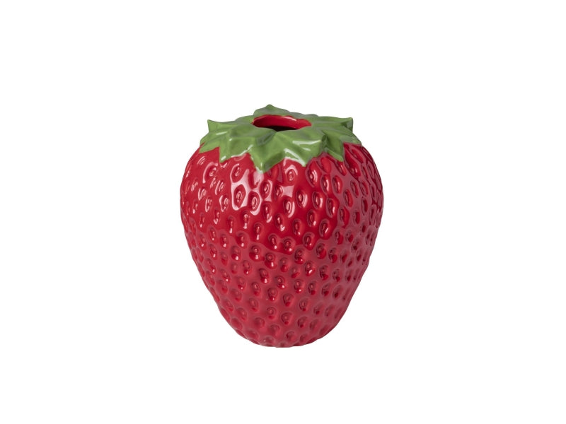 VASO FRAGOLA IN CERAMICA ROSSA E VERDE 18*18*H.21