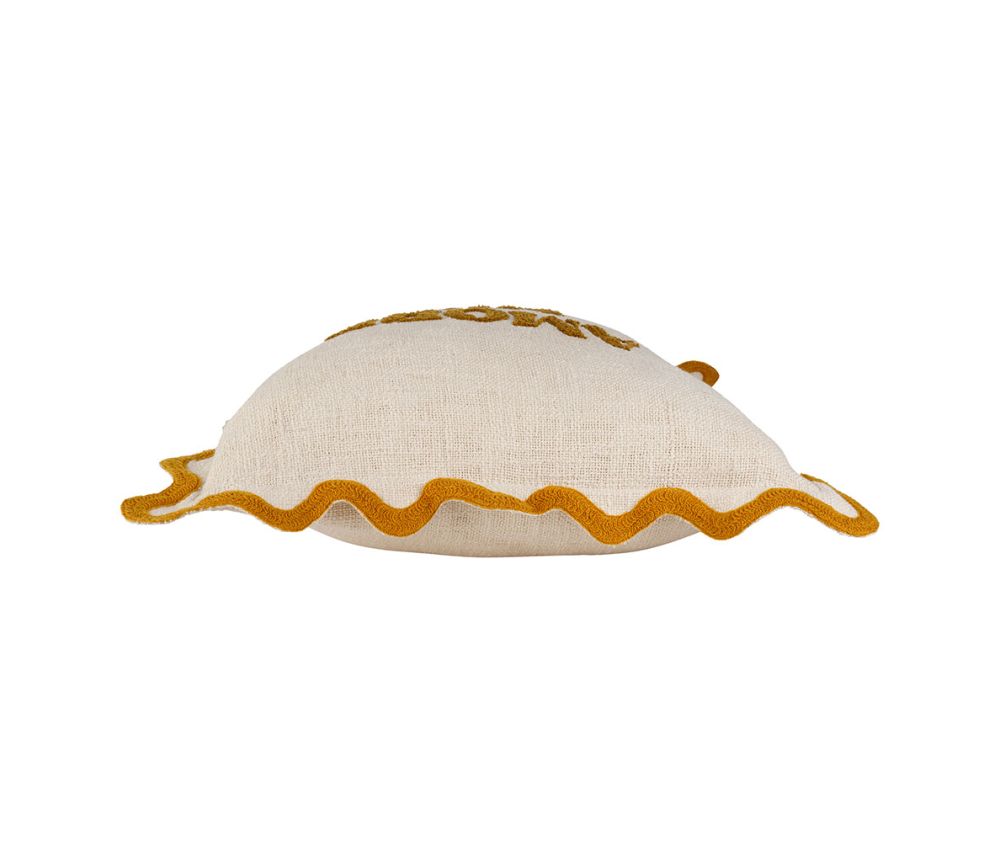 CUSCINO SALOTTO AMORE MIO BEIGE CON SCRITTA SENAPE 45X45 CON IMBOTTITURA
