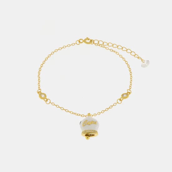 Dolci pensieri gift AMO CAPRI Bracciale in Argento 925 con campanella Capri e zirconi