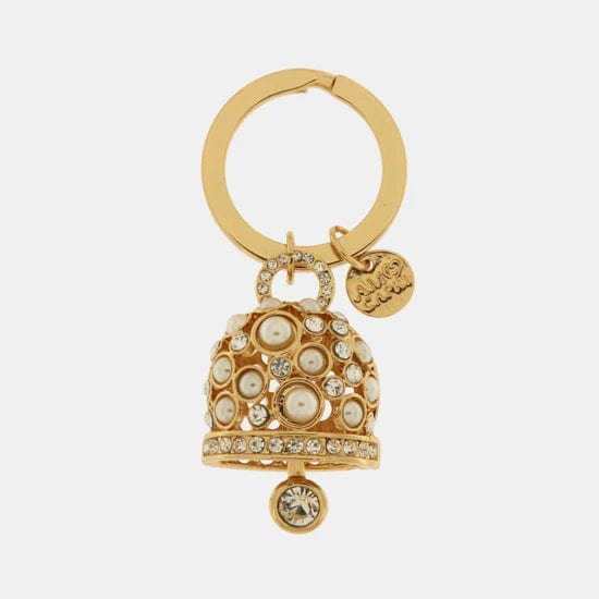 Dolci pensieri gift AMO CAPRI Portachiavi in Metallo con campanella portafortuna perle