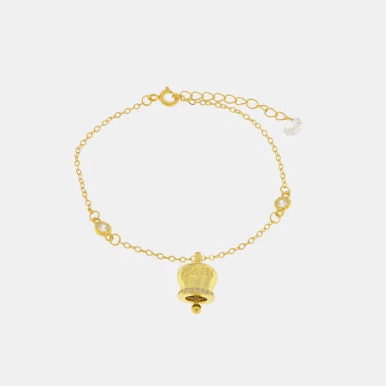 Dolci pensieri gift Bracciale in Argento 925 con campanella Capri e zirconi