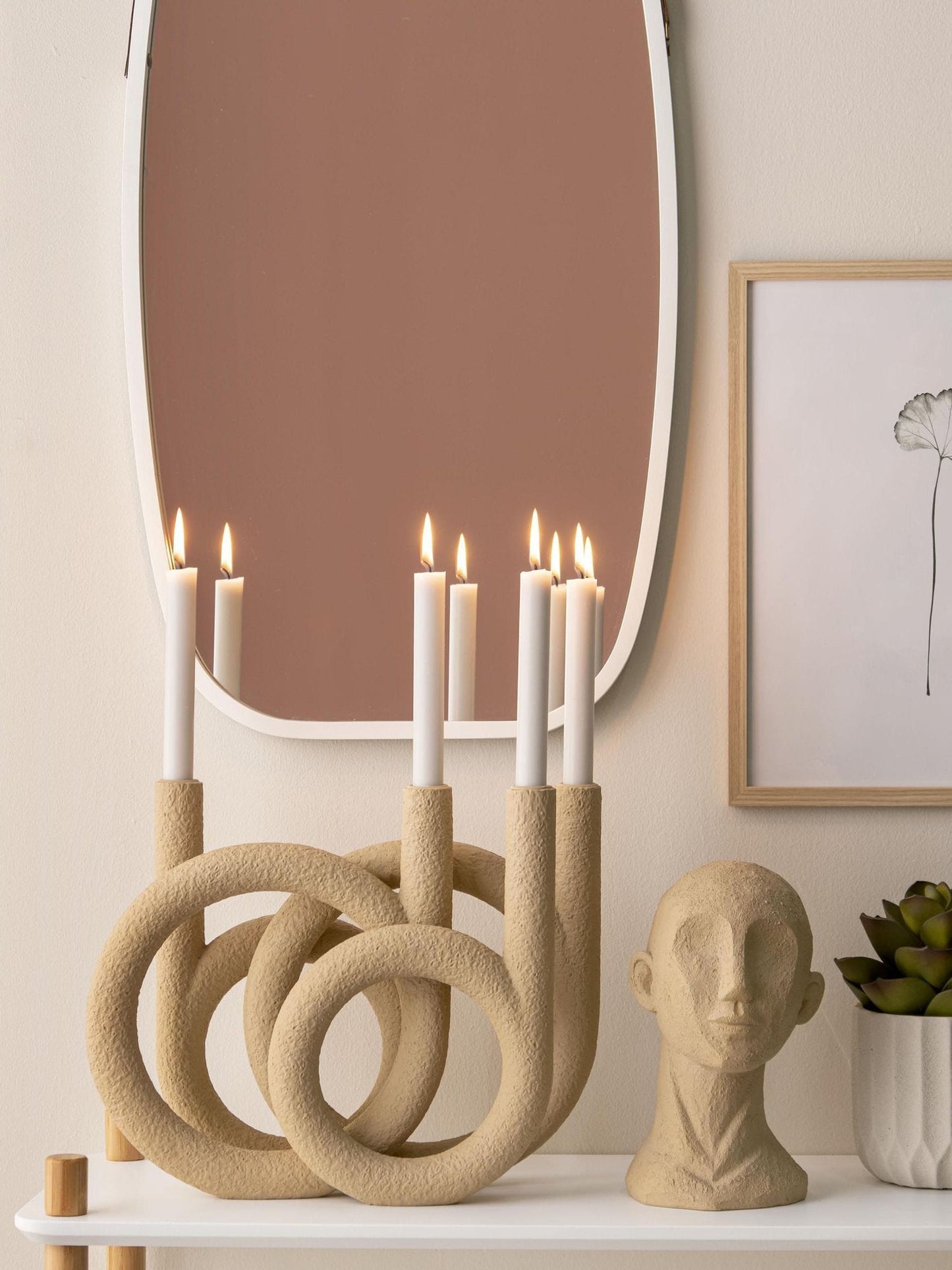 Dolci pensieri gift Candelabro grande beige Ring present time