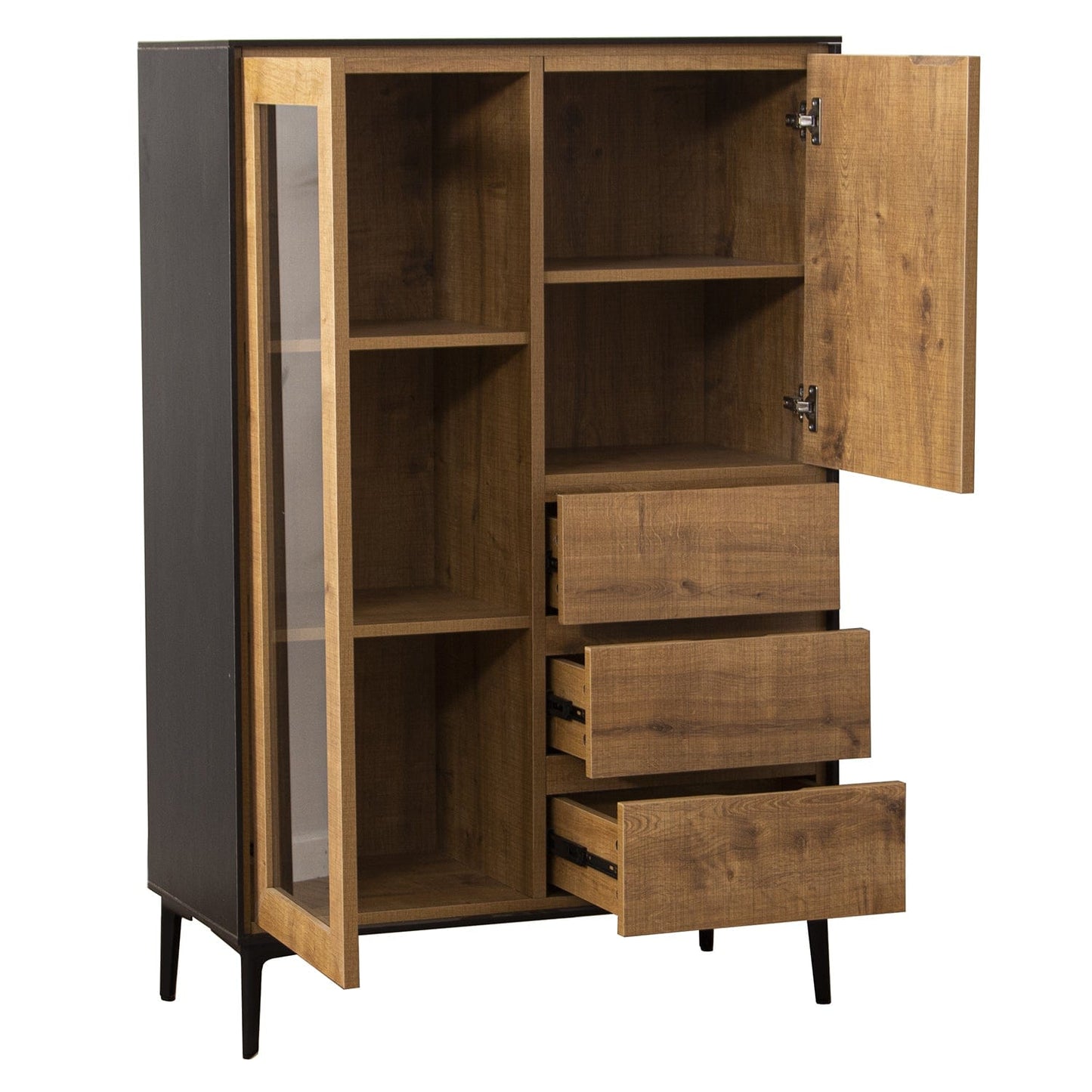 Dolci pensieri gift CREDENZA IN LEGNO DM CON TRE CASSETTI PIU' 2 ANTE GAMBE IN METALLO NERO