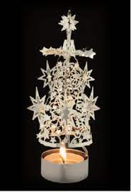 Dolci pensieri gift Lanterna Porta Candela Piramide giostrina con rilievi argentato ALBERO PIRAMIDE CON STELLA