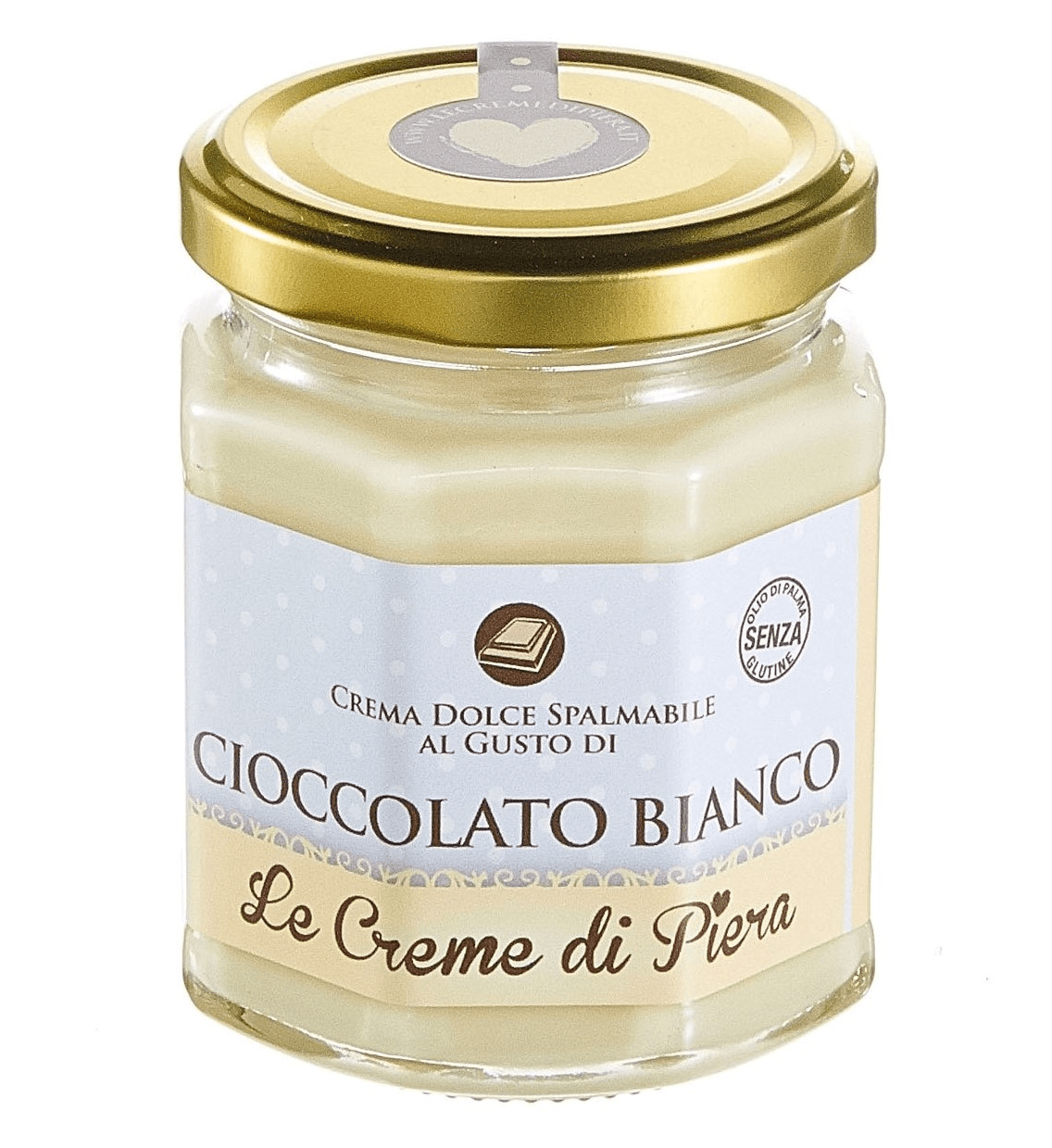 Dolci pensieri gift Le Creme di Piera | Crema Dolce Spalmabile Cioccolato Bianco | Spalmabile al Cioccolato – 1 x 220 Grammi