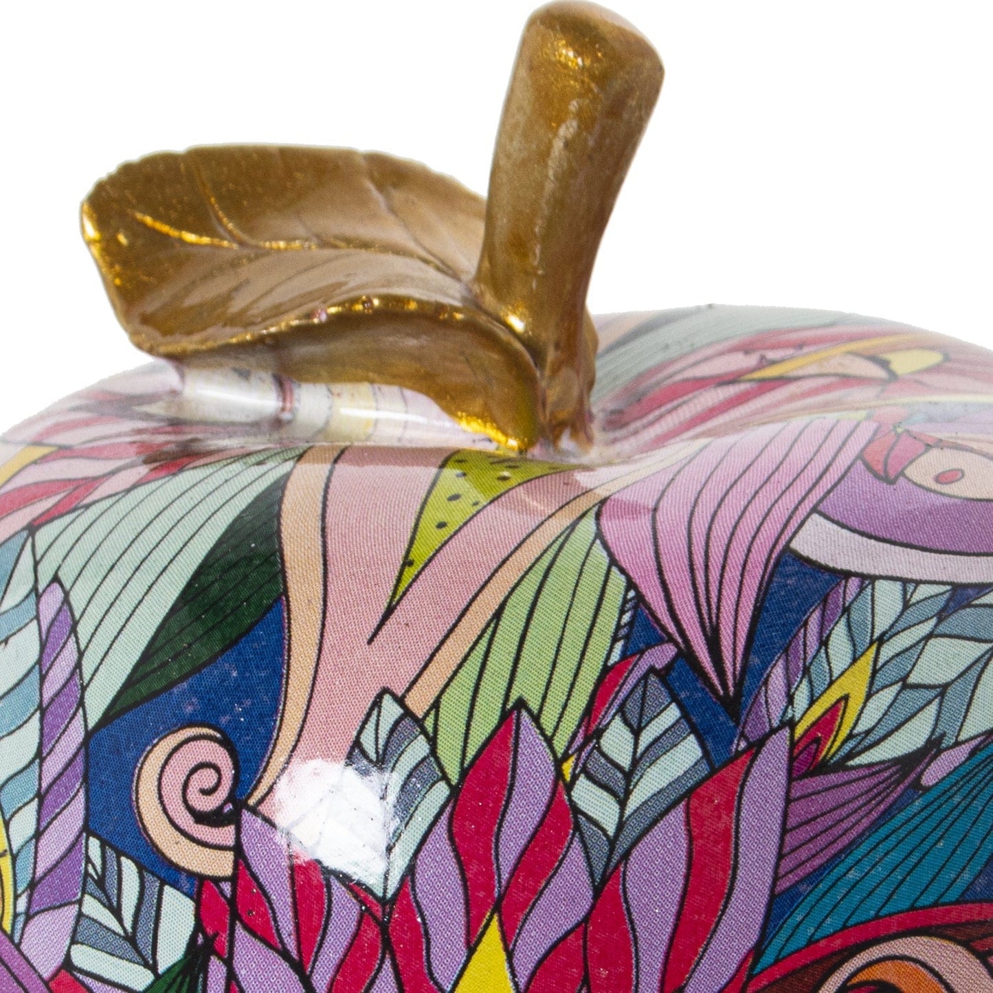 Dolci pensieri gift MELA IN CERAMICA PORTAFORTUNA DECORAZIONE CASA MULTICOLOR GRAFFITI 16X16