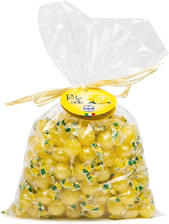 Dolci pensieri gift PERLE DI SOLE AL GUSTO DI LIMONE INCARTATE CARAMELLE DURE SFERICHE