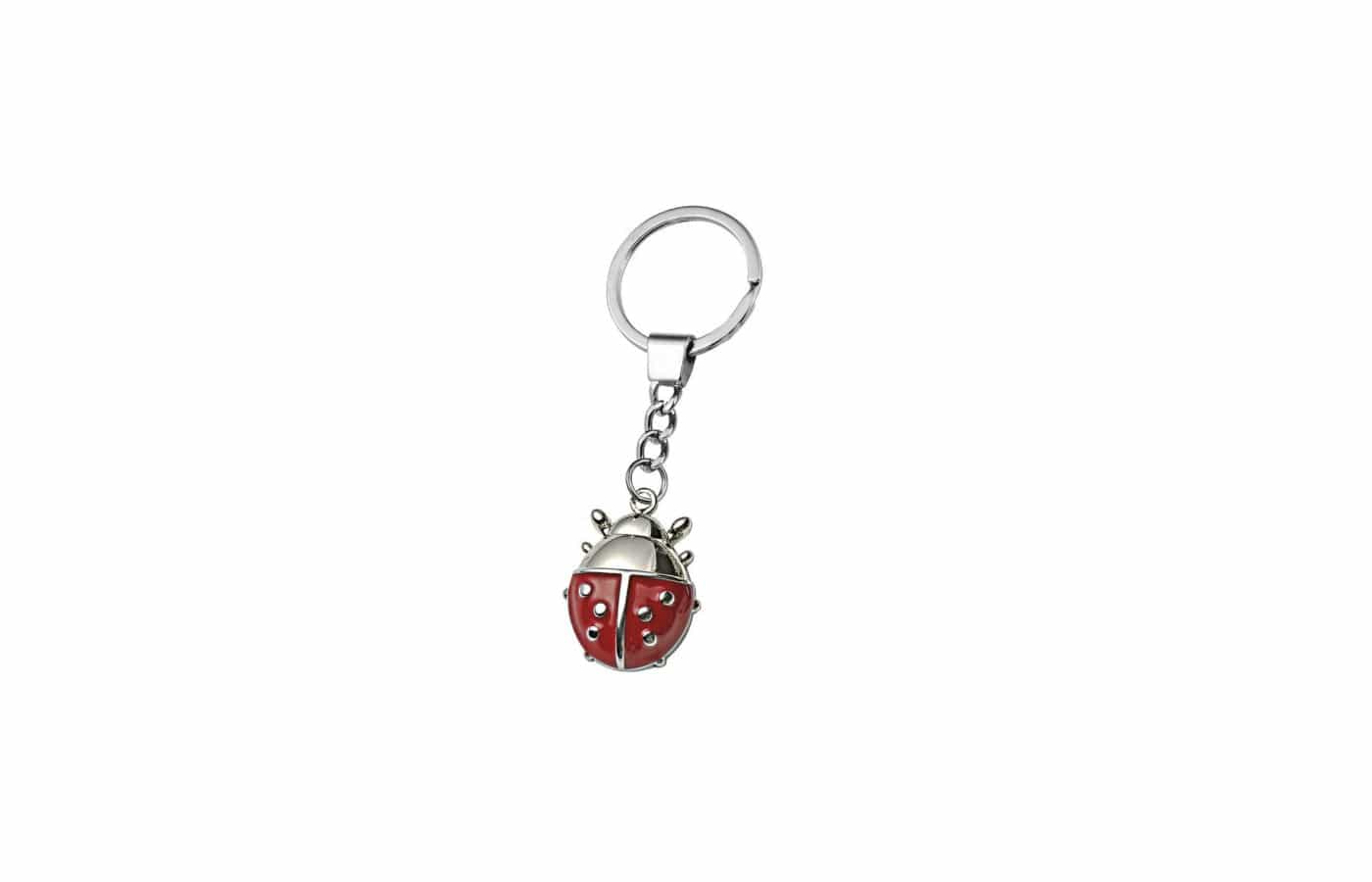 Dolci pensieri gift PORTACHIAVI COCCINELLA METALLO SMALTATO ROSSO LAUREA COMPLEANNO PORTAFORTUNA