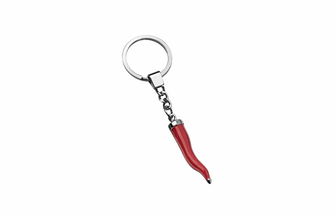 Dolci pensieri gift PORTACHIAVI CORNO ROSSO METALLO LAUREA PORTAFORTUNA COMPLEANNO ANNIVERSARIO