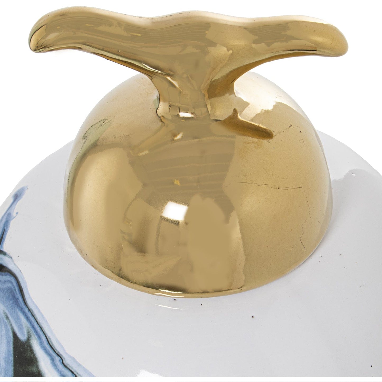 Dolci pensieri gift POTICHE IN CERAMICA CON COPERCHIO ORO Potiche BIANCO E AZZURRO H 50 CM