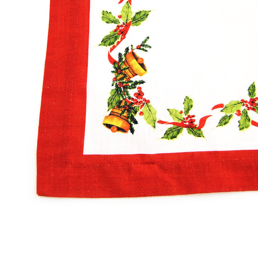 Dolci pensieri gift RUNNER " CHRISTMAS CAROL" 135X45 cm LINO E COTONE CON STAMPA PIAZZATA TRAMEZZOE BORDO APPLIACATO