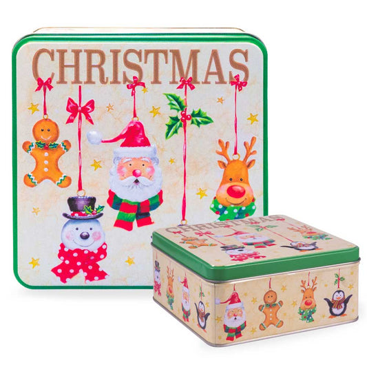Dolci pensieri gift SCATOLA LATTA BISCOTTI ASSORTITI DISEGNO IN RILIEVO 200GR.  (16x16x7 cm)