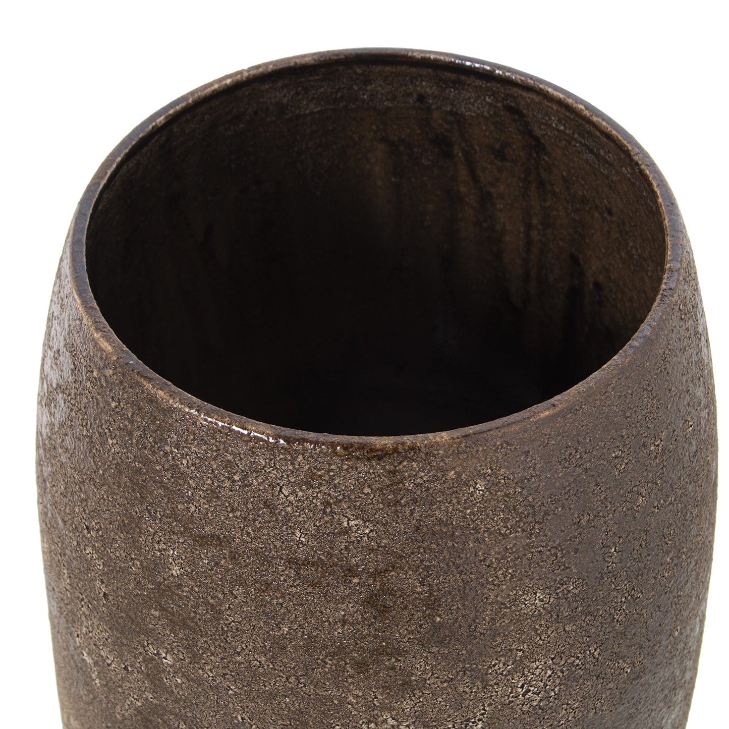 Dolci pensieri gift VASO EFFETTO PIETRA MARRONE PORTA FIORI COMPLEMENTO ARREDO _ø23x36cm