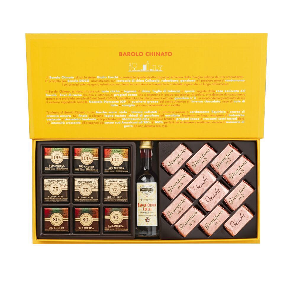 Dolci pensieri gift VENCHI CONFEZIONE CHOCOLATE & WINE EXPERIENCE BAROLO CHINATO 172 GR