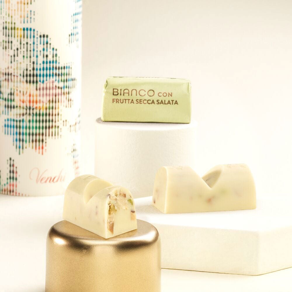 Dolcipensierigift VENCHI LINGOTTINO BIANCO SALATOCON GRANELLONE CROCCANTE 100 GRAMMI