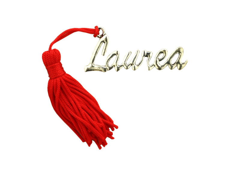 CIONDOLO LAUREA CON NAPPINA ROSSA