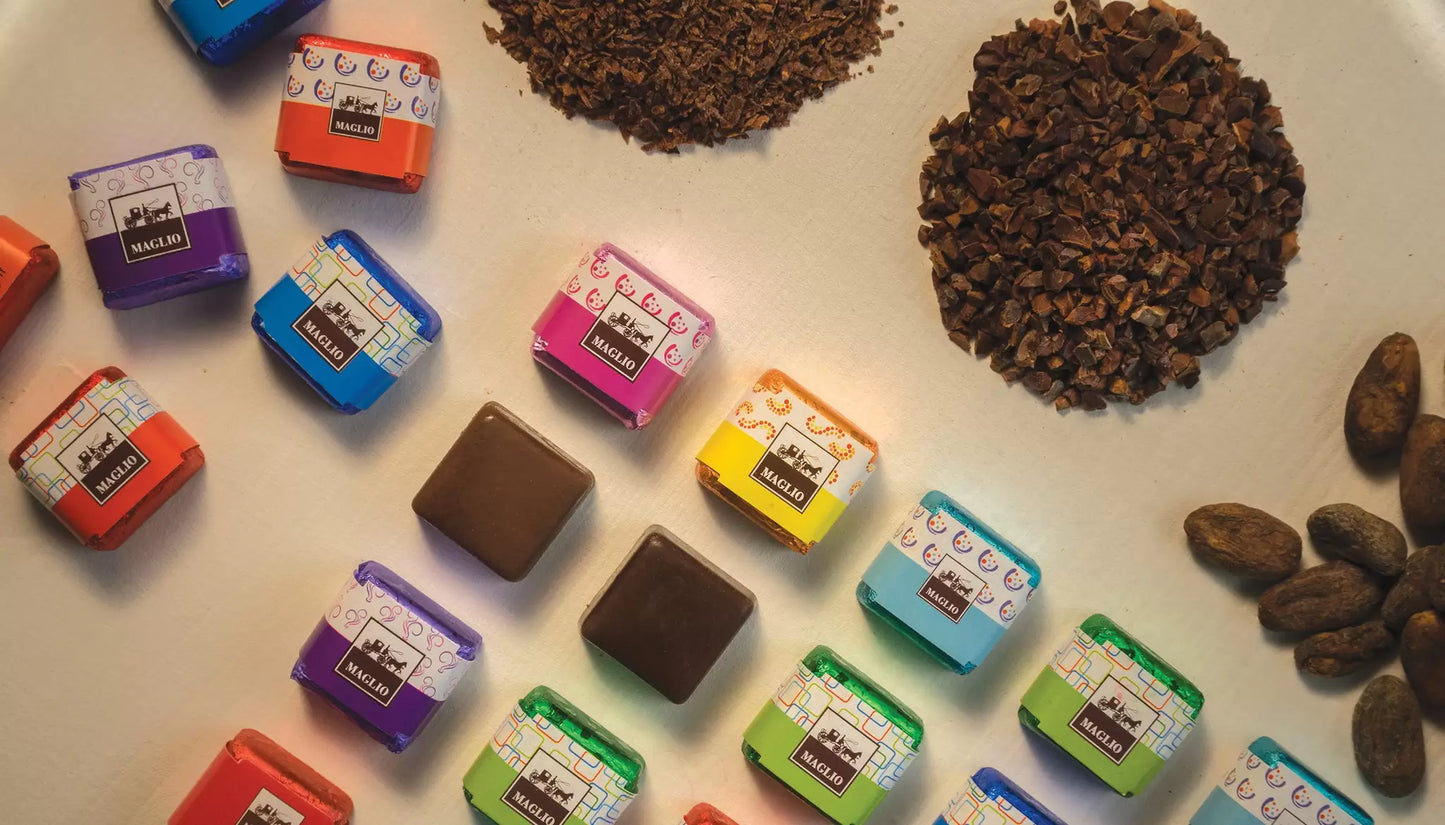 MAGLIO CIOCCOLATINI ASSORTITI SFUSI SACCHETTO 100 GR. LATTE FONDENTE E SENZA LATTOSIO