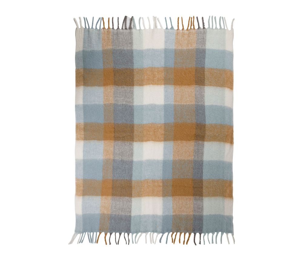 PLAID TARTAN BLEU E BEIGE 170X130CM