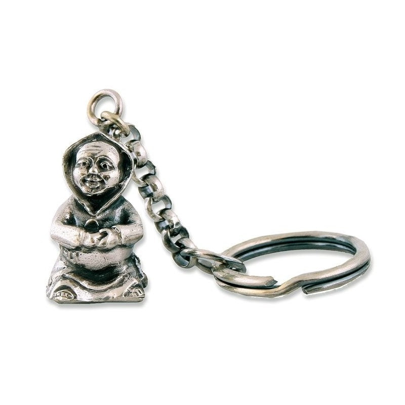 PORTACHIAVI MUNACIELLO argento 800/1000 L. cm. 8,5 ciondolo cm. 4 PORTAFORTUNA