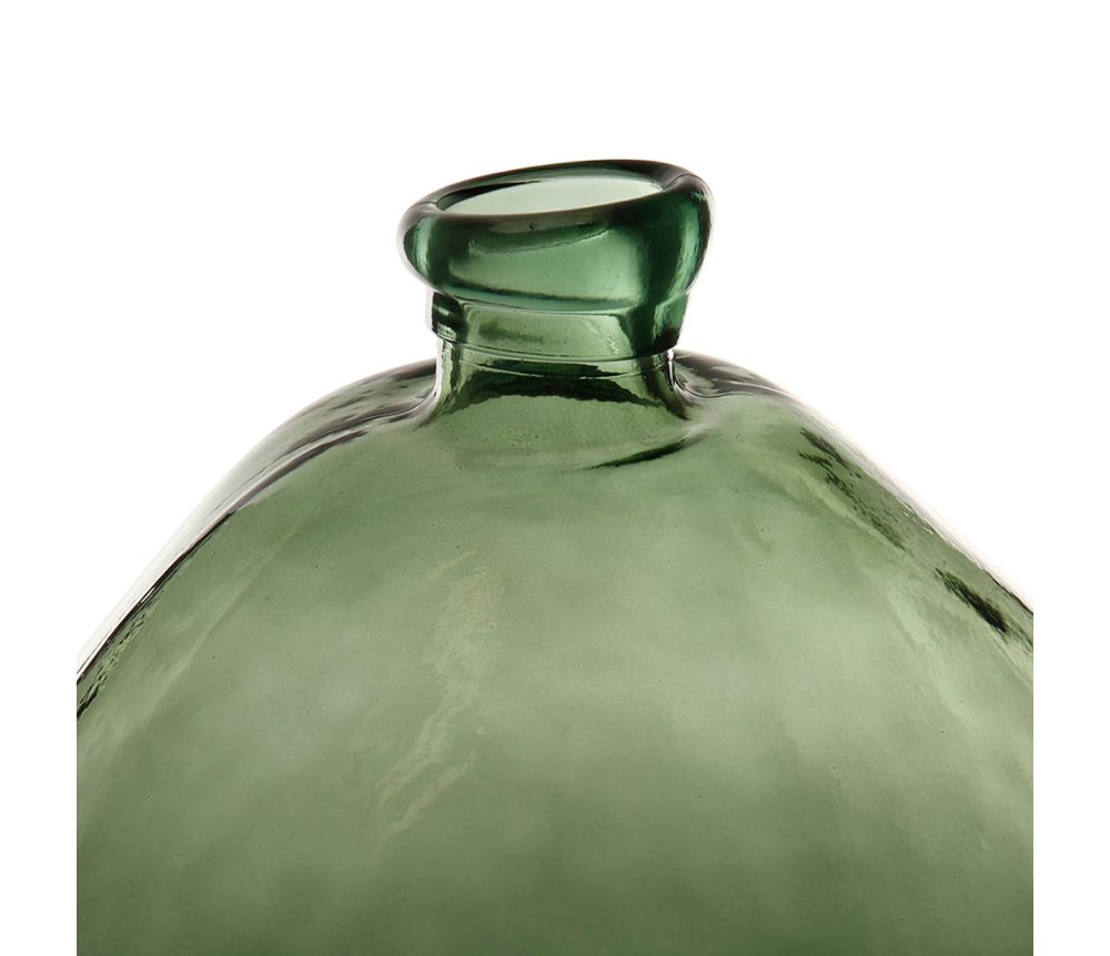 VASO FIORI O DECORAZIONE VERDE IN VETRO IRREGOLARE D33 X H33CM