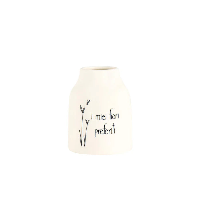VASO IN GRES PORCELLANATO LUCIDO H 13 D. 10 " I MIEI FIORI PREFERITI"