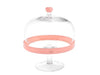 Alzata per dolci in vetro con cupola decoro rosa per dolci e Torte 22 cm - Dolci pensieri gift