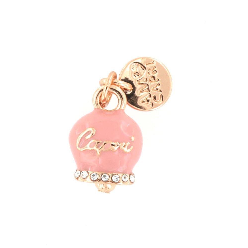 Dolci pensieri gift Amo Capri Charm Pendente Campanella Portafortuna Rosa con scritta Capri collezione Belvedere