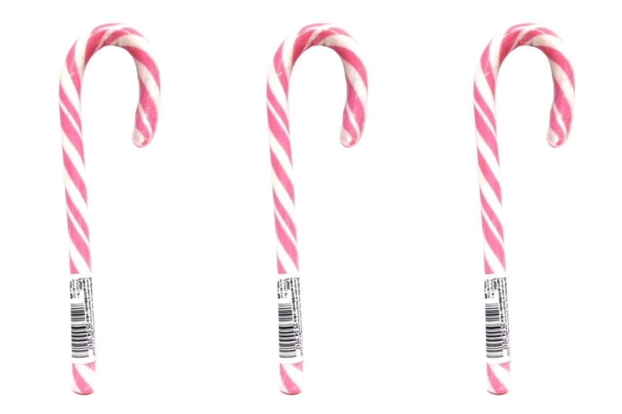 Bastoncino di zucchero Candy Canes a strisce rosa e bianco 14GR 1 PEZZO - Dolci pensieri gift