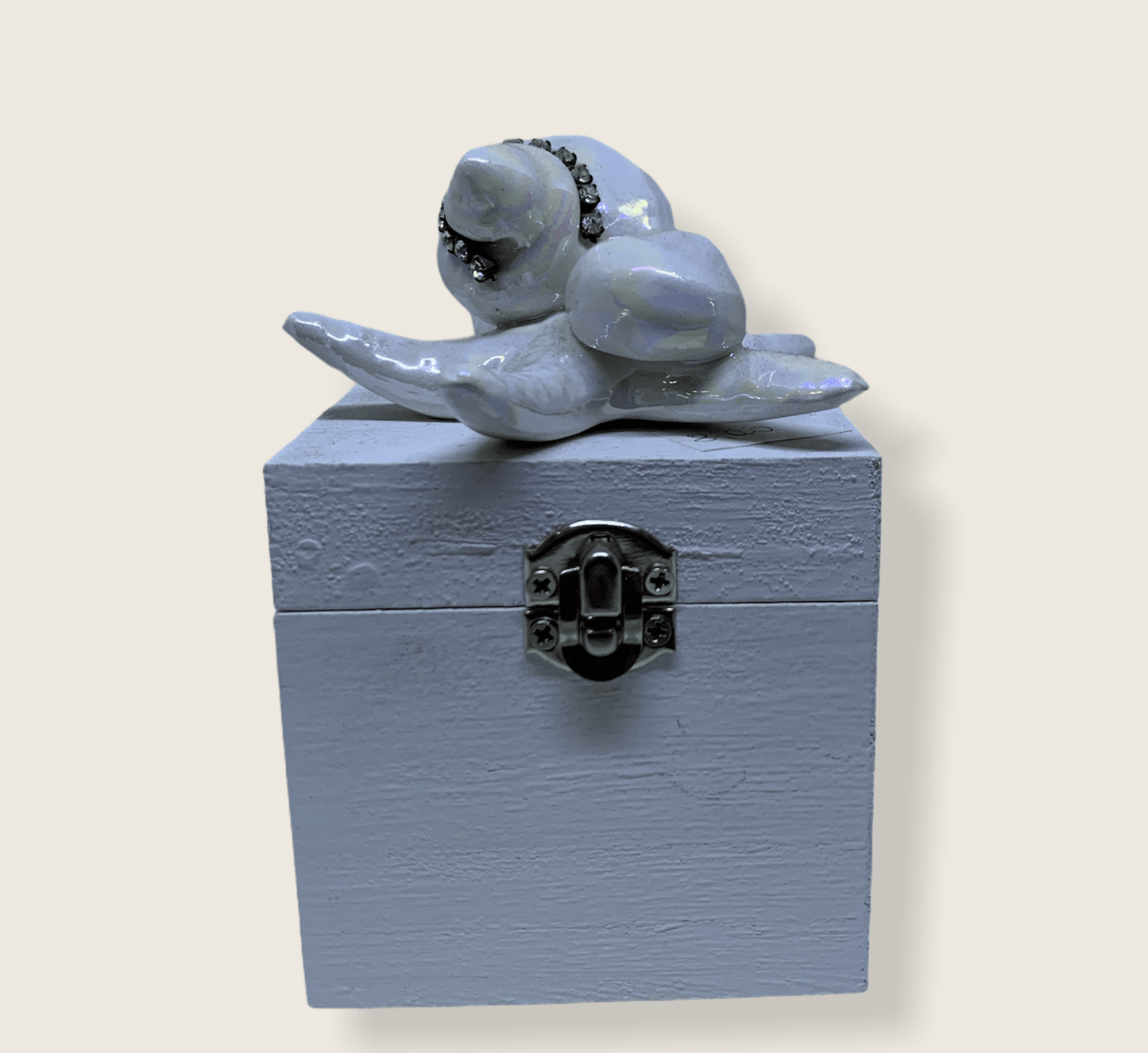 Bauletto bianco in stile marino 8cm H - Dolci pensieri gift