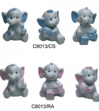 BOMBONIERA ELEFANTINI BABY BATTESIMO NASCITA ROSA CELESTE - Dolci pensieri gift