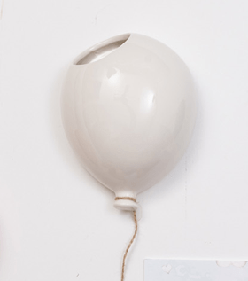 BOMBONIERA PALLONCINO PORTAPIANTA VASO BIANCO 14 CM BATTESIMO COMUNIONE COMPLEANNO - Dolci pensieri gift