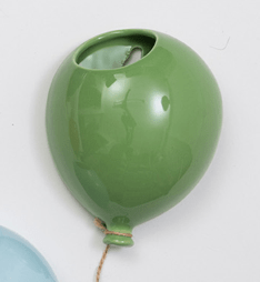 BOMBONIERA PALLONCINO VASO VERDE CERAMICA PORTAPIANTA BATTESIMO MATRIMONIO COMUNIONE COMPLEANNO 14.5x11.5x7 - Dolci pensieri gift