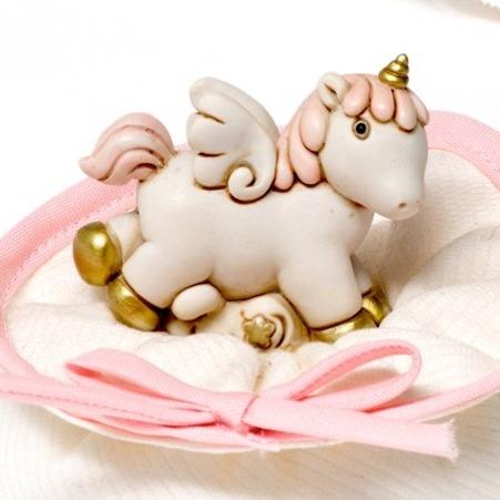 Bomboniera Unicorno Bimbo Bimba in Poliresina finiture di colore Oro 5 cm - Dolci pensieri gift