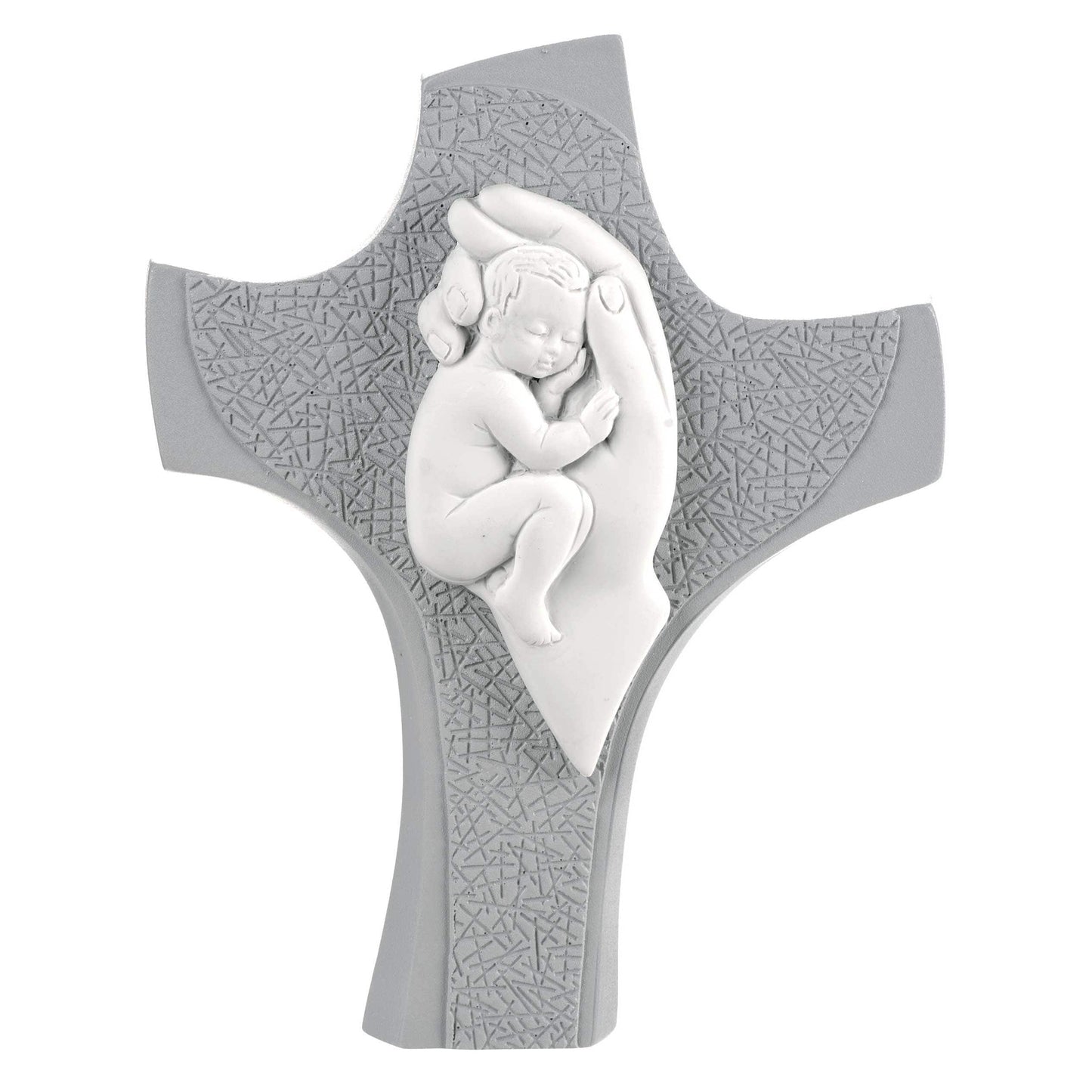 BONGELLI SCULTURA BAMBINO ABBRACCIATO CON CROCE - Dolci pensieri gift