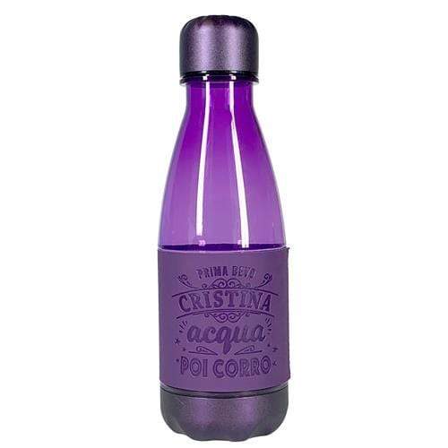 Bottiglia Termica CRISTINA viola Borraccia Thermos in plastica 350 ml - Dolci pensieri gift
