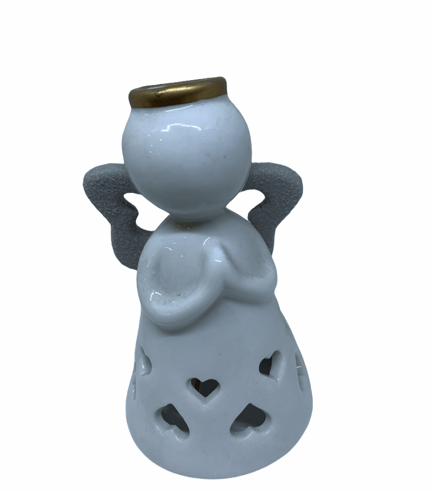 Campanella angelo ali grigie 12cm H - Dolci pensieri gift