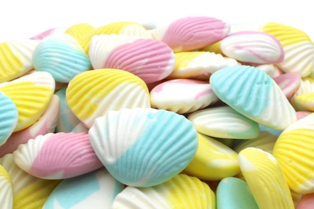 CARAMELLE GOMMOSE CONCHIGLIE DI MARE COLORATE GUSTO FRUTTA CONFEZIONE DA 100GR - Dolci pensieri gift